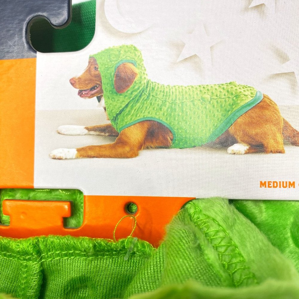 HYDE and EEK Boutique, NWT, dog Pickle Hoodie green fleece, sizes M and L.